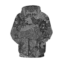 Load image into Gallery viewer, Paisley Power Black and White All Over Print Hoodie for Men/Large Size (USA Size) (Model H13)