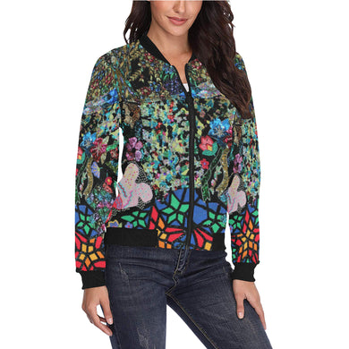 Holiday Paisley All Over Print Bomber Jacket for Women (Model H36)