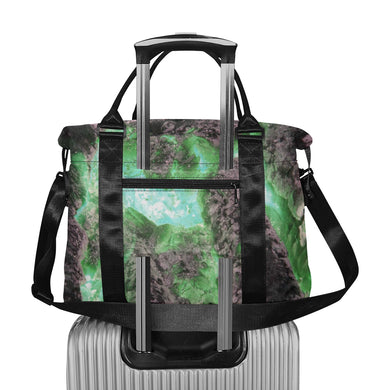 Molten Flames Green Large Capacity Duffle Bag (Model 1715)