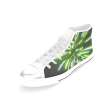 Load image into Gallery viewer, Fireworks Burst Green Women&#39;s Classic High Top Canvas Shoes (Model 017)