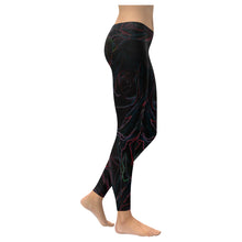 Load image into Gallery viewer, Rose Bouquet Flower Glowing Low Rise Leggings (Invisible Stitch) (Model L05)