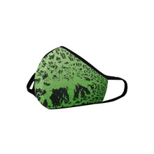 Load image into Gallery viewer, Crackle Art Green Mouth Mask (2 Filters Included)