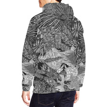Load image into Gallery viewer, Pleasantly Paisley Black and White All Over Print Hoodie for Men/Large Size (USA Size) (Model H13)