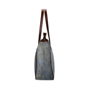 Marbled Abstract Blue Classic Tote Bag (Model 1644)
