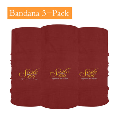 suite100burgundy Multifunctional Headwear (Pack of 3)