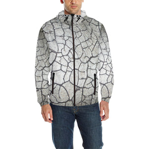 Crackle All Over Print Quilted Windbreaker for Men (Model H35)