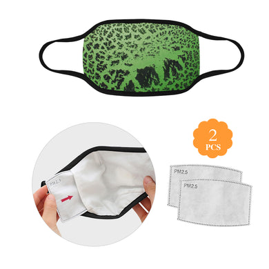Crackle Art Green Mouth Mask (2 Filters Included)