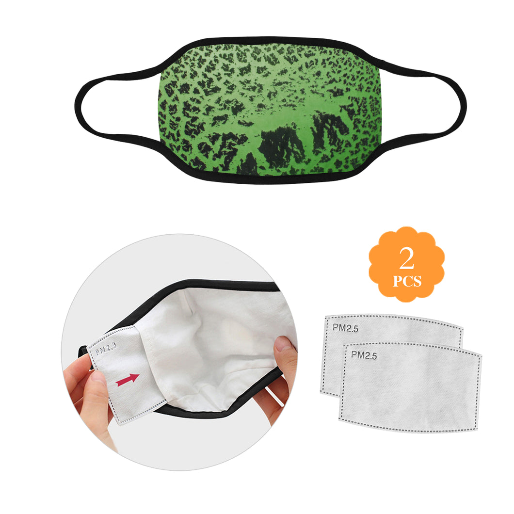 Crackle Art Green Mouth Mask (2 Filters Included)
