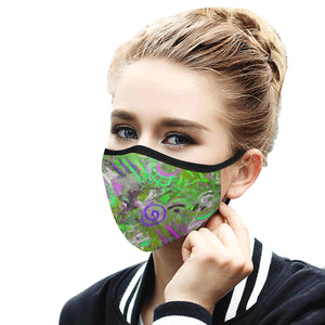 Graffiti Abstract Green Mouth Mask in One Piece (2 Filters Included) (Model M02)