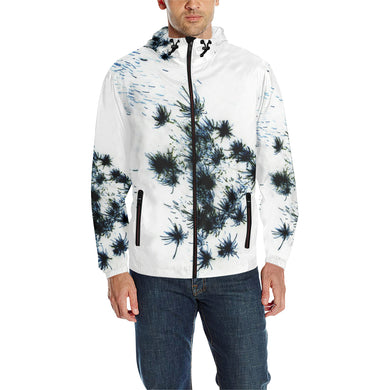 Fireworks Flower Negative All Over Print Quilted Windbreaker for Men (Model H35)