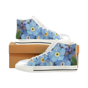 Forget Me Not Flower Women's Classic High Top Canvas Shoes (Model 017)