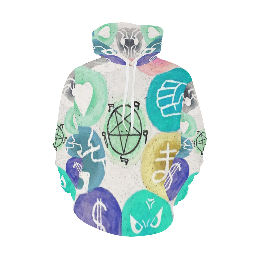 Dante's Inferno Negative All Over Print Hoodie for Men/Large Size (USA Size) (Model H13)