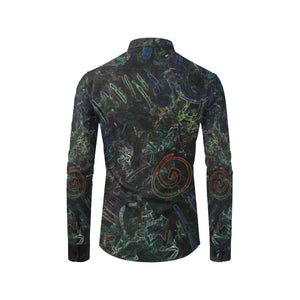 Graffiti Abstract Glowing Men's All Over Print Casual Dress Shirt (Model T61)