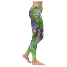 Load image into Gallery viewer, Graffiti Abstract Green Low Rise Leggings (Invisible Stitch) (Model L05)