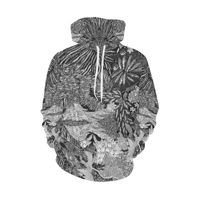 Pleasantly Paisley Black and White All Over Print Hoodie for Men/Large Size (USA Size) (Model H13)