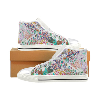 Holiday Paisley Negative Women's Classic High Top Canvas Shoes (Model 017)