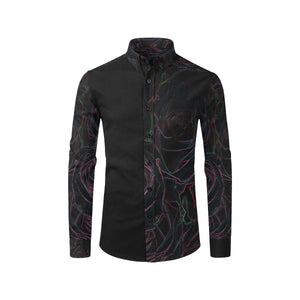 Rose Bouquet Flower Glowing Men's All Over Print Casual Dress Shirt (Model T61)