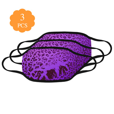 Crackle Art Purple Mouth Mask (Pack of 3)