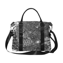 Load image into Gallery viewer, Fun and Fancy Paisley Black and White Large Capacity Duffle Bag (Model 1715)