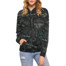 Load image into Gallery viewer, Painted Skulls Glowing All Over Print Hoodie for Women (USA Size) (Model H13)