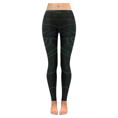 Abstract Circles Glowing Low Rise Leggings (Invisible Stitch) (Model L05)