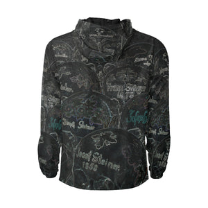 Painted Skulls Glowing All Over Print Quilted Windbreaker for Men (Model H35)