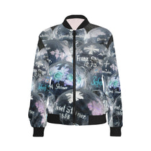 Load image into Gallery viewer, Painted Skulls Negative All Over Print Bomber Jacket for Women (Model H36)