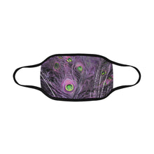 Load image into Gallery viewer, Peacock Feathers Purple Mouth Mask in One Piece (2 Filters Included) (Model M02)