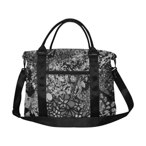 Holiday Paisley Black and White Large Capacity Duffle Bag (Model 1715)