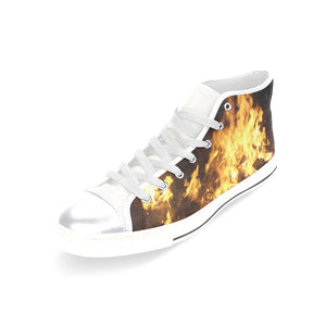 Feathery Flames Women's Classic High Top Canvas Shoes (Model 017)