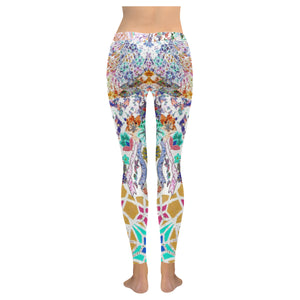 Holiday Paisley Reverse Low Rise Leggings (Invisible Stitch) (Model L05)