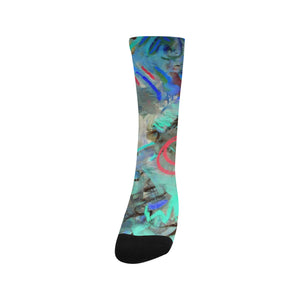 Graffiti Abstract Aqua Trouser Socks (For Men)