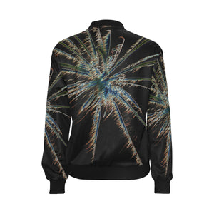 Fireworks Star Glowing All Over Print Bomber Jacket for Women (Model H36)