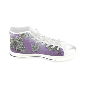 Patches of Moss Purple Men’s Classic High Top Canvas Shoes (Model 017)