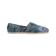 Load image into Gallery viewer, Peacock Feathers Blue Unisex Classic Canvas Slip-On (Model 1206)