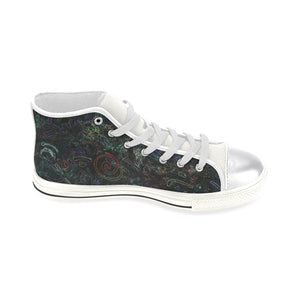 Graffiti Abstract Glowing Women's Classic High Top Canvas Shoes (Model 017)