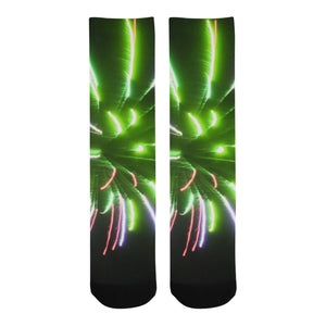 Fireworks Burst Green Trouser Socks (For Men)