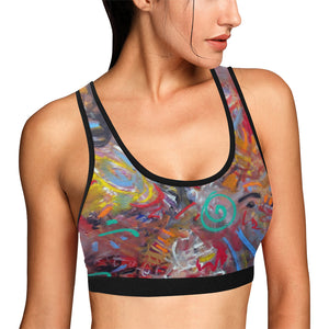 Graffiti Abstract Women's All Over Print Sports Bra (Model T52)