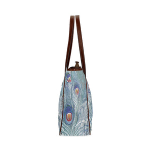Peacock Feathers Negative Classic Tote Bag (Model 1644)