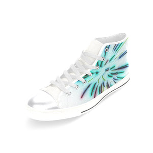 Fireworks Burst Negative Women's Classic High Top Canvas Shoes (Model 017)