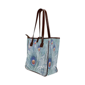 Peacock Feathers Negative Classic Tote Bag (Model 1644)