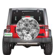 Load image into Gallery viewer, Painted Skulls Black and White 32 Inch Spare Tire Cover