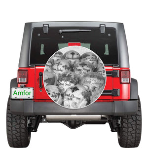 Painted Skulls Black and White 32 Inch Spare Tire Cover