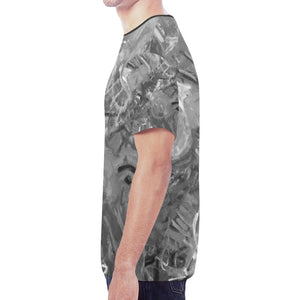 Graffiti Abstract Black and White New All Over Print T-shirt for Men (Model T45)