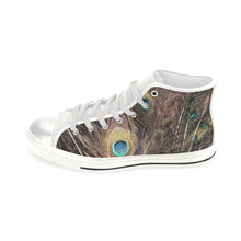 Load image into Gallery viewer, Peacock Feathers Men’s Classic High Top Canvas Shoes (Model 017)
