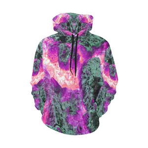 Molten Flames Magenta All Over Print Hoodie for Women (USA Size) (Model H13)