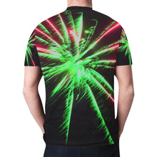 Load image into Gallery viewer, Fireworks Star Green New All Over Print T-shirt for Men (Model T45)