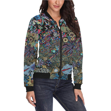 Perfectly Paisley All Over Print Bomber Jacket for Women (Model H36)
