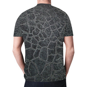 Crackle Black New All Over Print T-shirt for Men (Model T45)