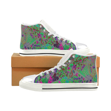 Holiday Paisley Aqua Women's Classic High Top Canvas Shoes (Model 017)